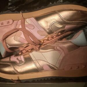 Valentino Women's Metallic Pink Sneakers